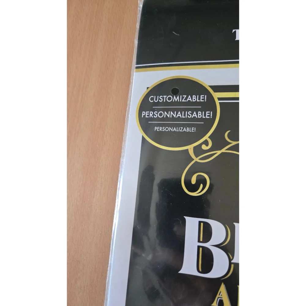 Customizable Birthday Backdrop - Black and Gold